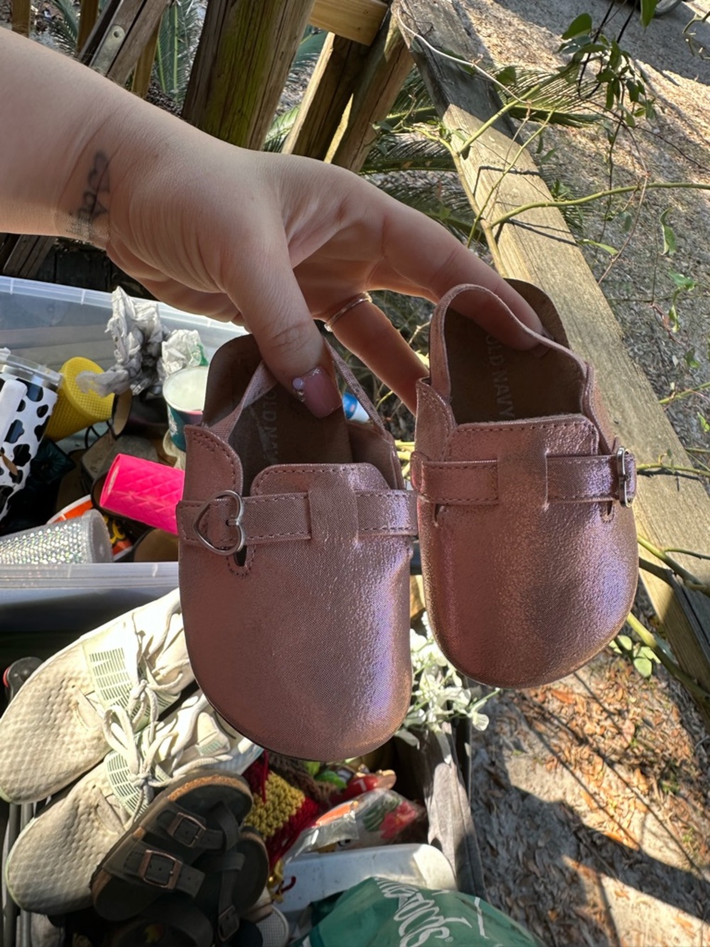 Baby Girls Metallic Pink Slip-On Loafers